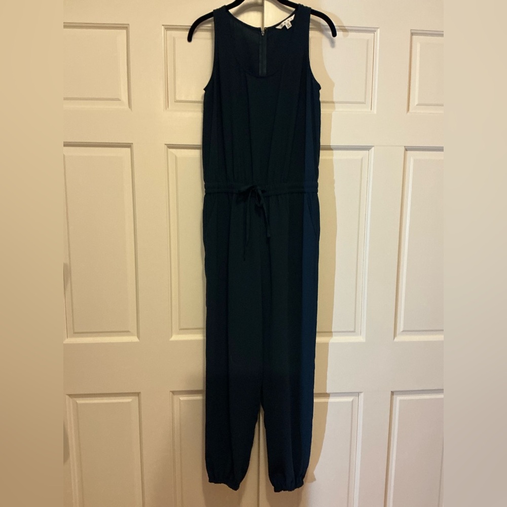 CABI Sleeveless Navy Drawstring Jumpsuit